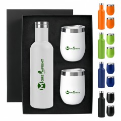3 PC Stainless Wine Bottle & Tumbler Set