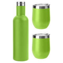 3 PC Stainless Wine Bottle & Tumbler Set