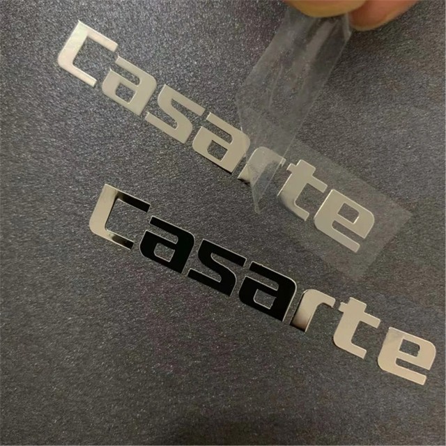 Custom 3D Logo Nickel Metal Stickers/Silver Brushed Nickel Electroforming Label