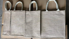 1 2 4 6 Bottle Wine Tote Bag Reusable Jute Carrier W/ Removed Divider