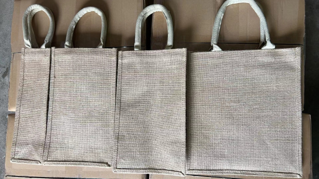 1 2 4 6 Bottle Wine Tote Bag Reusable Jute Carrier W/ Removed Divider