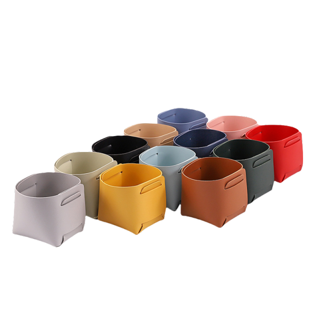 Foldable PU Leather Desk Sundries Storage Tray