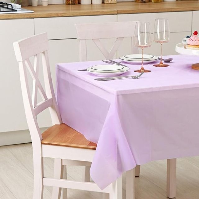 Disposable Plastic Tablecloth, Rectangle Table Cover
