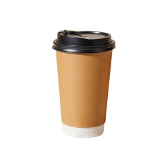 16 Oz Disposable Double Wall Paper Coffee Cups With Lids