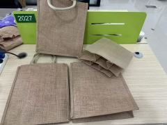 1 2 4 6 Bottle Wine Tote Bag Reusable Jute Carrier W/ Removed Divider