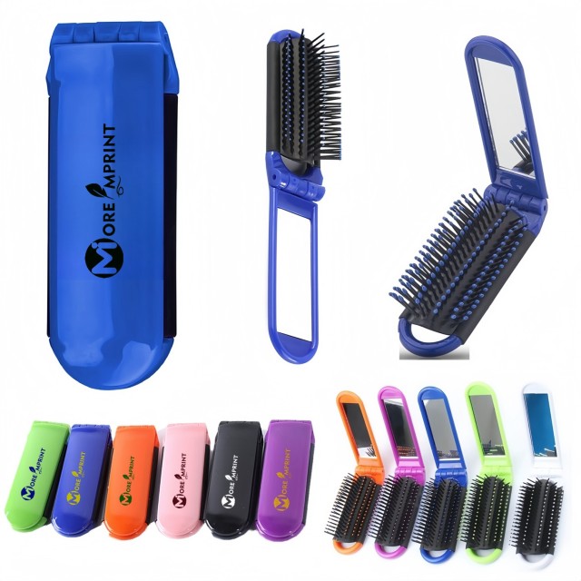 Kwik Fix Folding Brush With Mirror