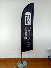 Bow Flag/Feather flag 15 ft. Height Carbon Fiber Kit (Pole Set, Metal Ground Stake &Carry Bag/Double Sided Print)