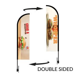 Bow Flag/Feather flag 15 ft. Height Carbon Fiber Kit (Pole Set, Metal Ground Stake &Carry Bag/Double Sided Print)