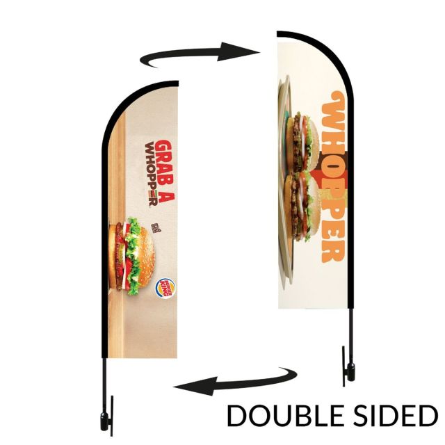 Bow Flag/Feather flag 15 ft. Height Carbon Fiber Kit (Pole Set, Metal Ground Stake &Carry Bag/Double Sided Print)