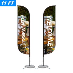 Bow Flag/Feather flag 15 ft. Height Carbon Fiber Kit (Pole Set, Metal Ground Stake &Carry Bag/Double Sided Print)