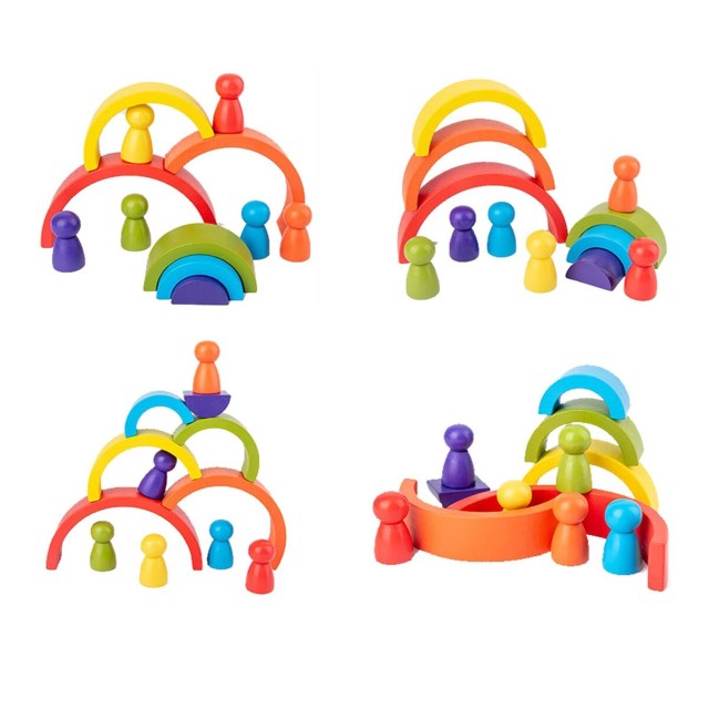 Colorful Rainbow Blocks Set