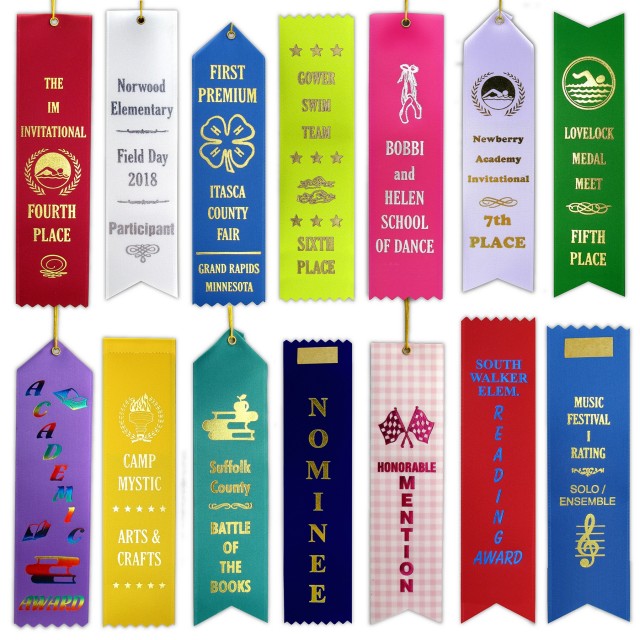 Custom Finished Top Award Ribbons 2" x 8"