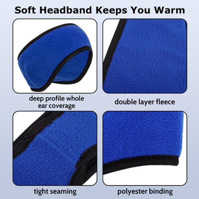 Promotional Two-Color Fleece Headband/Ear Band-Embroidery