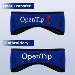 Promotional Two-Color Fleece Headband/Ear Band-Embroidery
