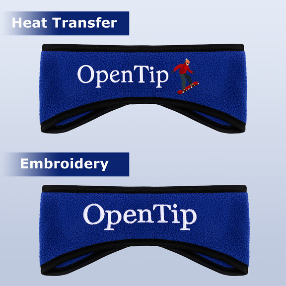 Promotional Two-Color Fleece Headband/Ear Band-Embroidery