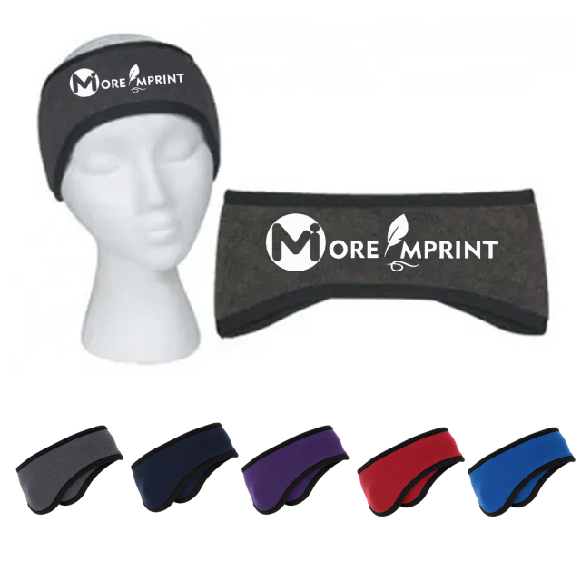 Promotional Two-Color Fleece Headband/Ear Band-Embroidery