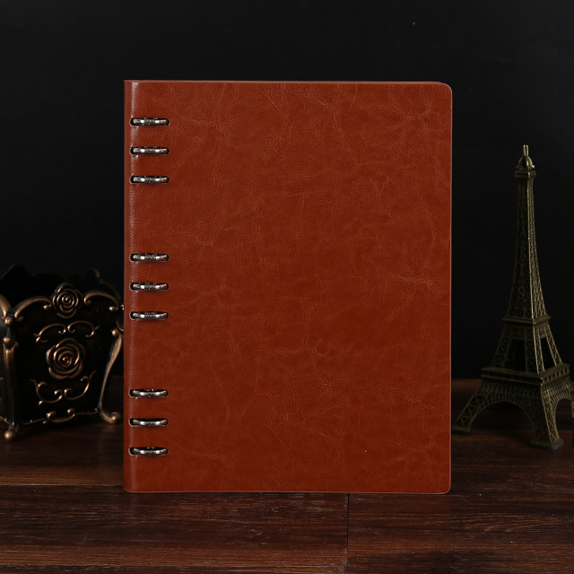 B5 PU Leather 9 Hole Loose Leaf Notebook
