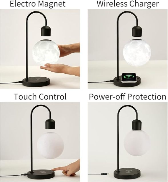 Floating Moon Lamp with Wireless Phone Charger