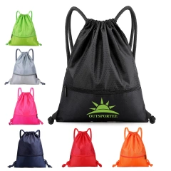 Drawstring Backpack Sports Water Resistant String Bag
