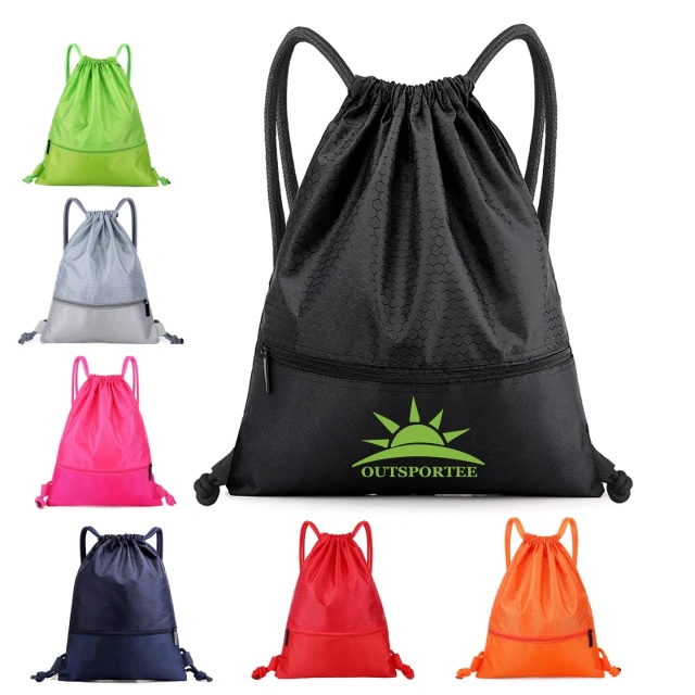 Drawstring Backpack Sports Water Resistant String Bag