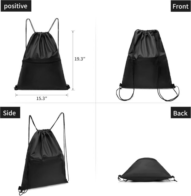 Drawstring Backpack Sports Water Resistant String Bag