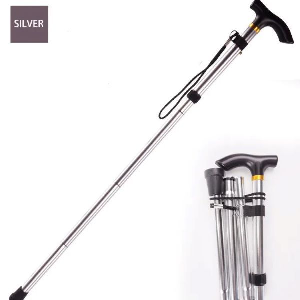 Aluminum Alloy Foldable Walking Stick Hiking Trekking Poles