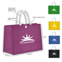 Eco Friendly large-size Jute tote Bag with Customized imprint