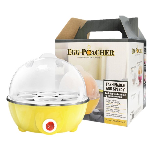 Electric 7-egg Capacity Clear Mini Egg Cooker auto shutoff