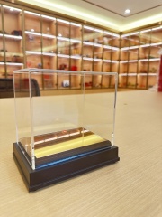 Baseball Display Case with Wood Stand and Lawn