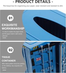 Metal Tissue Box Shipping Container Creative Tissue Box Storage Case Table Decoration for Home Office Cafe Restaurant