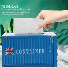Metal Tissue Box Shipping Container Creative Tissue Box Storage Case Table Decoration for Home Office Cafe Restaurant