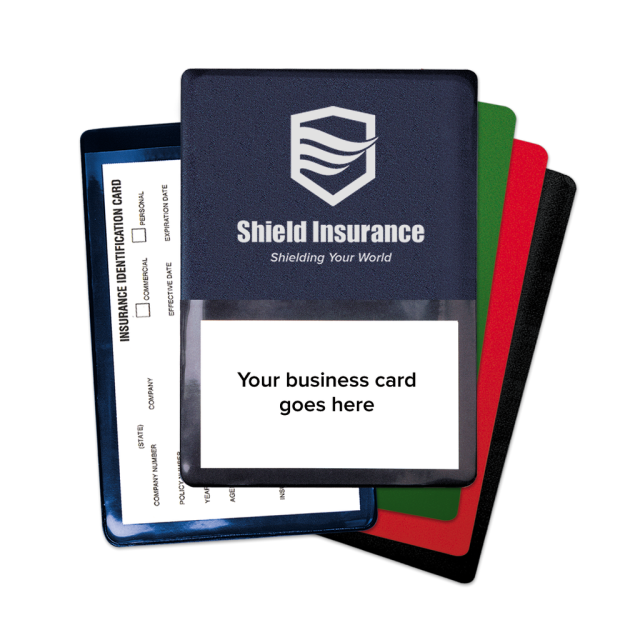 Promotional Insurance Card Holders with Extra Pocket/Agency Branded Insurance Card Holders
