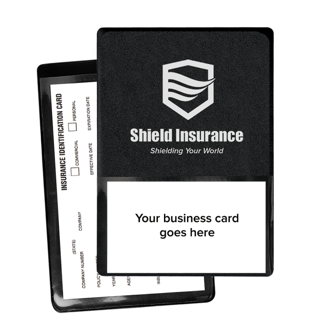 Promotional Insurance Card Holders with Extra Pocket/Agency Branded Insurance Card Holders