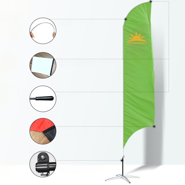 12ft Outdoor Advertising/Feather/ Flag Set Pole Banner Base Kit