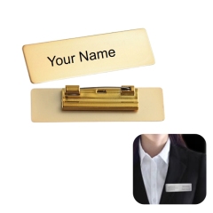 Stainless Steel Lapel Pin Name Badge Metal Staff ID Tag