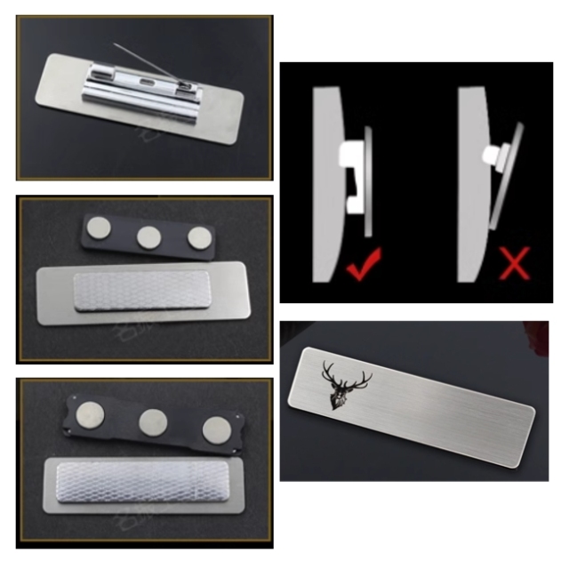 Stainless Steel Lapel Pin Name Badge Metal Staff ID Tag