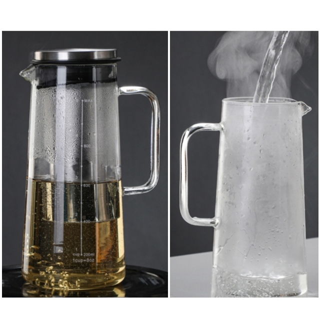 1L Pour Over Cold Brew Coffee Server Glass Jug Carafe