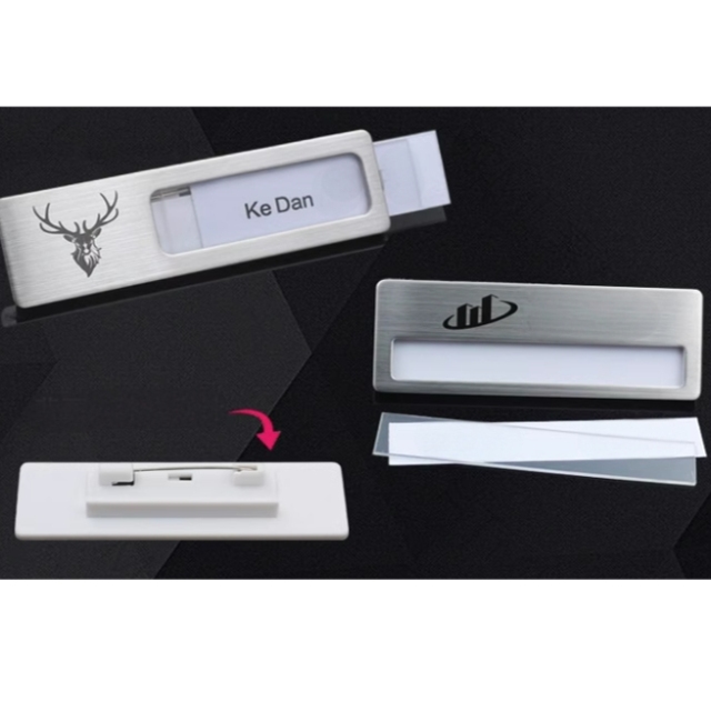 Stainless Steel Lapel Pin Name Badge Metal Staff ID Tag