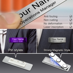 Stainless Steel Lapel Pin Name Badge Metal Staff ID Tag