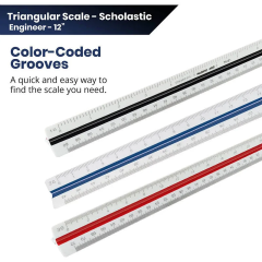 color-coded 12" Architectural/Engineering Plastic Triangular scale