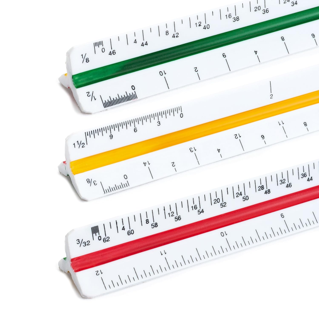 color-coded 12" Architectural/Engineering Plastic Triangular scale