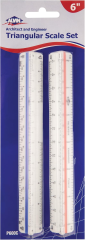 color-coded 6" Architectural Plastic Triangular Pocket Scale