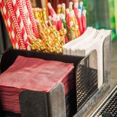 Bar Caddy, 1 Pebbled Napkin Holder - 6 Compartments