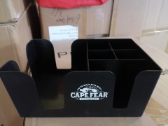 Bar Caddy, 1 Pebbled Napkin Holder - 6 Compartments