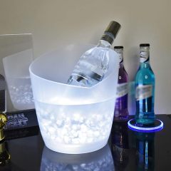 Tilted LED Plastic Ice Bucket