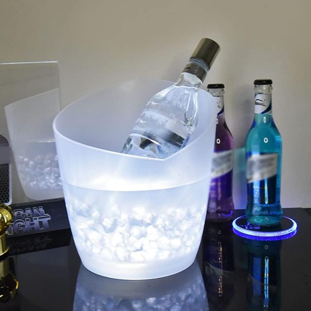 Tilted LED Plastic Ice Bucket