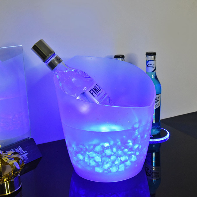 Tilted LED Plastic Ice Bucket