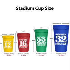 12oz 16oz 22oz Plastic Color Changing Stadium Cup