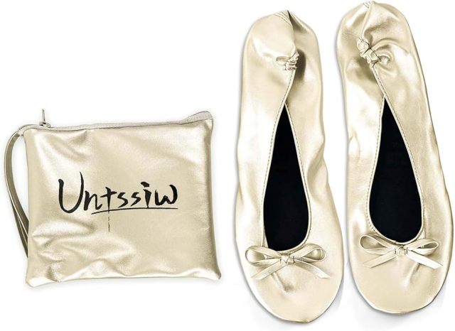 Portable Foldable Ballet Flat Slippers Roll Up Ballerina Shoes