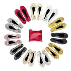 Portable Foldable Ballet Flat Slippers Roll Up Ballerina Shoes
